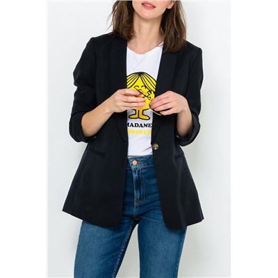 Chaqueta de lino Negro
