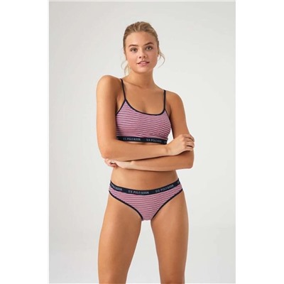 U.S. Polo Assn. U.S. Polo Assn. Kadın Lacivert - Çizgili Büstiyer Slip Takım 06243
