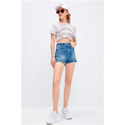 Camiseta tie-dye Crudo y rosa