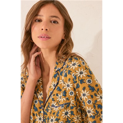 Pijama camisero estampado floral