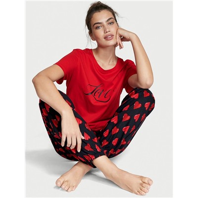 VICTORIA'S SECRET Flannel Jogger Tee-jama
