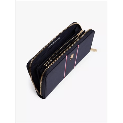 Signature Stripe Zip Wallet