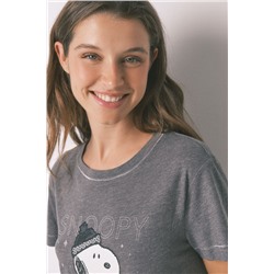 Pijama largo manga corta 100% algodón Snoopy