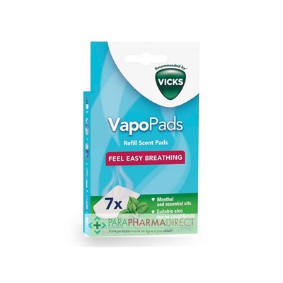 Vicks VapoPads Feel Easy Breathing Menthe 36 mois+ x7 Recharges