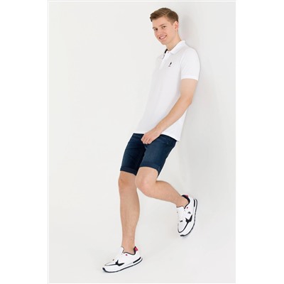 Erkek Beyaz Basic Polo Yaka Tişört