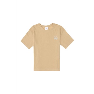 Erkek Çocuk Kum Comfort Basic Bisiklet Yaka Tişört