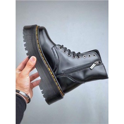 Ботинки Dr. Martens Martin Martin boots 1462 на молнии с высоким берцем и восемью отверстиями, плотная кожаная подошва черного цвета