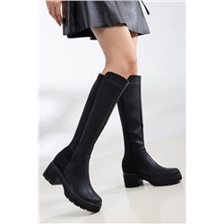 Daxtors D080 Garantili Kadın Siyah Çekme Çizme & Bot & Bootie 22KDaF100000030