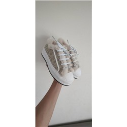 Женские кеды Dio*r Walk’*n на толстой подошве с мехом внутри