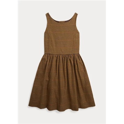 Girls 7-16 Plaid Cotton Twill Dress