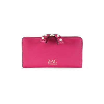ZAC POSEN Faux Pearl Leather Zip-Around Wallet