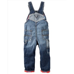 Flannel-Lined Rip-&-Repair Denim Overalls