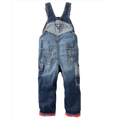 Flannel-Lined Rip-&-Repair Denim Overalls