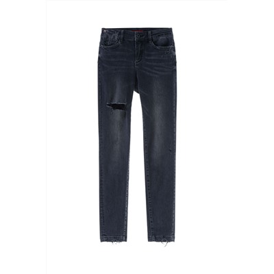 Vaquero slim fit de tiro alto Negro
