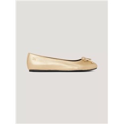 Golden Leather Ballet Flat