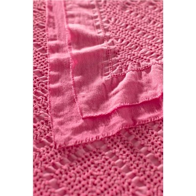 Eleta Çift Kişilik %100 Pamuk Yatak Örtüsü - Pembe