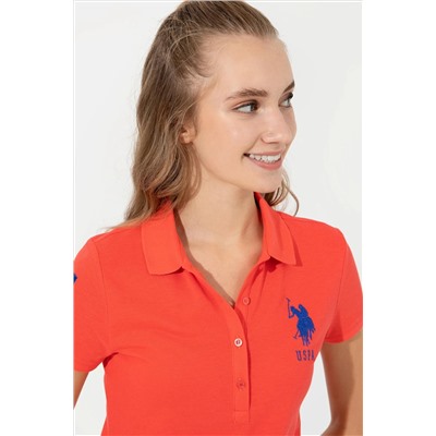 Kadın Kırmızı Basic Polo Yaka Tişört