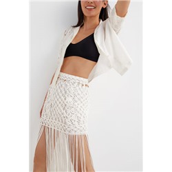 Minifalda de macramé con flecos