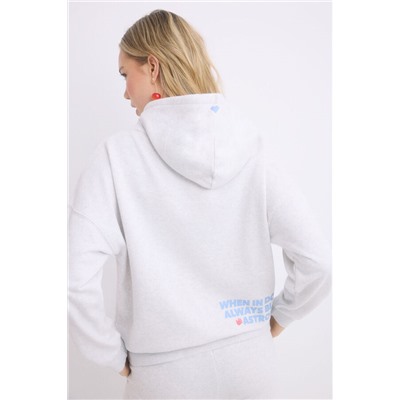 Sudadera capucha felpa algodón gris