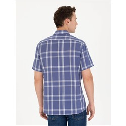 Lacivert Regular Fit Kısa Kollu Gömlek