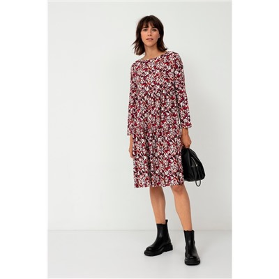 Vestido recto Burdeos