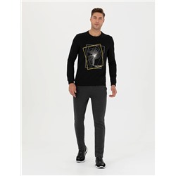 Siyah Regular Fit Sweatshirt