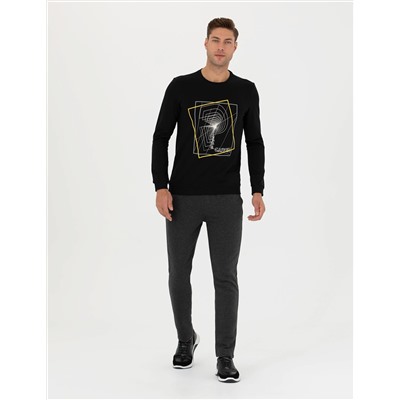 Siyah Regular Fit Sweatshirt