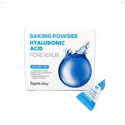 FarmStay Baking Powder Hyaluronic Acid Pore Scrub Скраб в пирамидках для очищения пор с содой и гиал 7г*25шт