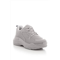 Tonny Black Gri Süet Kadın Sneaker BLS-Q-1