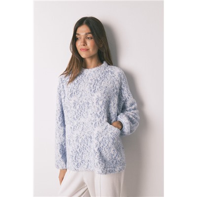 Pijama largo borreguito azul