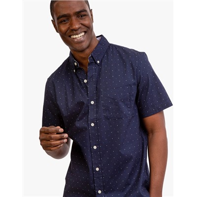 DOT PRINT POPLIN SHORT SLEEVE SHIRT