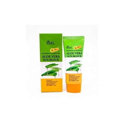 [EKEL] Крем солнцезащитный увлажняющий АЛОЕ ВЕРА Soothing & Moisture Aloe Vera Sun Block SPF 50/PA+++, 70 мл