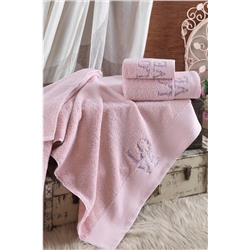 gelin house collection %100 Pamuklu 3 Parça Love Banyo Havlu Seti | Hamam Takımı | Çeyiz Seti HVL-00001