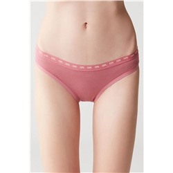 U.S. Polo Assn.Kadın 3'lü Pamuklu Slip Gül Kurusu Bej Bordo