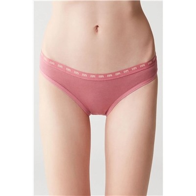 U.S. Polo Assn.Kadın 3'lü Pamuklu Slip Gül Kurusu Bej Bordo