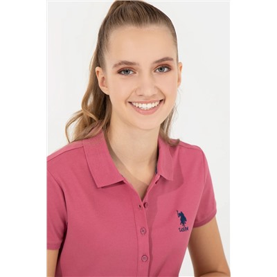 Kadın Pembe Basic Polo Yaka Tişört