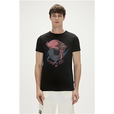 Bad Bear, Pirate 0 Yaka Erkek Tshirt - Siyah