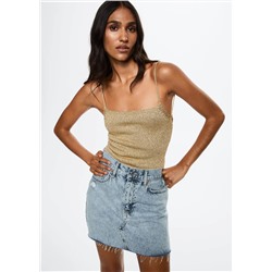 Minifalda vaquera bajo deshilachado -  Mujer | MANGO OUTLET Melilla