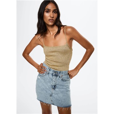 Minifalda vaquera bajo deshilachado -  Mujer | MANGO OUTLET Melilla