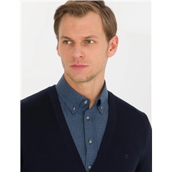 Lacivert Slim Fit Basic Triko Hırka