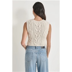 CHUNKY CABLE MOCK NECK VEST