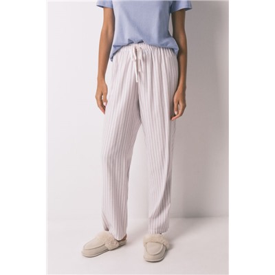 Pantalón largo franela print rayas multicolor