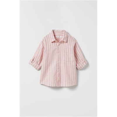 STRIPED LINEN BLEND SHIRT