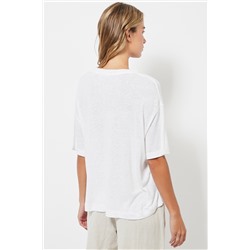 Camiseta de lino - Blanco