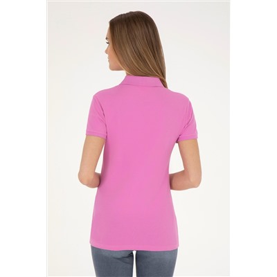 Kadın Pembe Basic Polo Yaka Tişört