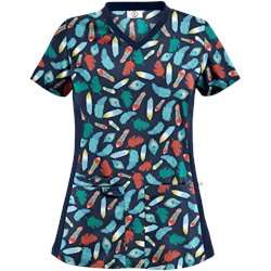 Happy Scrubs® Birds Of A Feather Navy Scrub Top