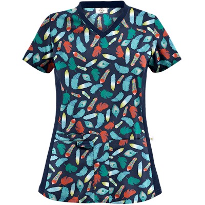 Happy Scrubs® Birds Of A Feather Navy Scrub Top