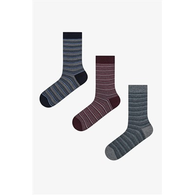Penti, Erkek Colourful 3lü Bordo Soket Çorap