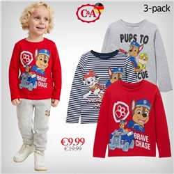 Multipack 3er - Paw Patrol - Langarmshirt