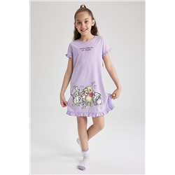 Defacto Kız Çocuk Disney Winnie The Pooh Kısa Kollu Elbise Z5166A623SM